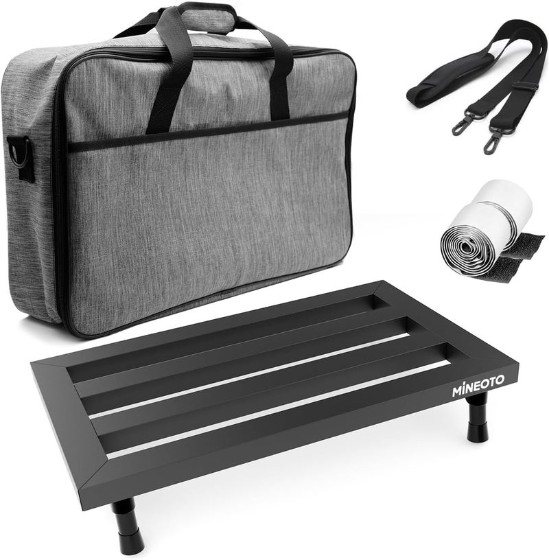 MIOTO 19.9”x12”Aluminum Alloy Guitar Pedal Board 1.7lb Super Light Large Effect Pedalboard with Carry Bag - Image 1